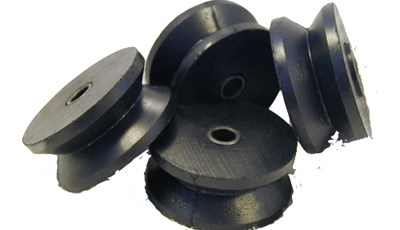 Press Fit Metal ID in Molded Rubber V-Roller